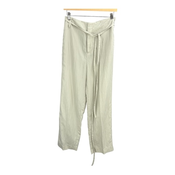 Vince Cream High Rise Tie Waist Lightweight Tencel Trouser Pants Size 2 - Picture 1 of 5